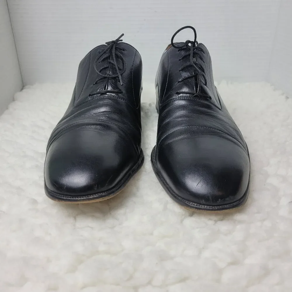 Magnanni Toledo Men’s Size 11.5 Oxford Shoes Black Leather Cap Toe Dress Lace Up